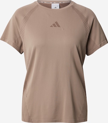 T-shirt fonctionnel ADIDAS PERFORMANCE en beige : devant