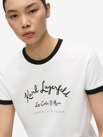 Karl Lagerfeld - Camiseta 'CÃ´te D'Azur' en blanco