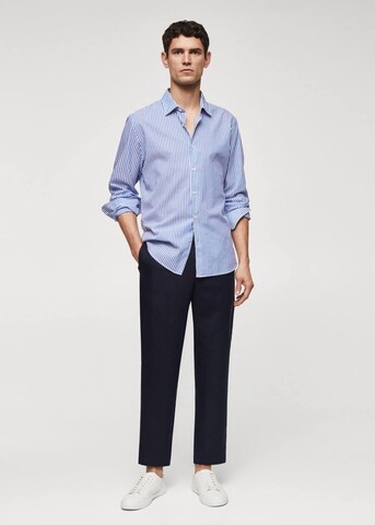 MANGO MAN Slim fit Button Up Shirt in Blue