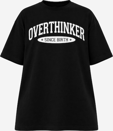Worldclassca Oversized Shirt 'Overthinker' in Black: front