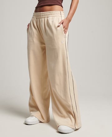 Superdry Wide leg Byxa i beige: framsida