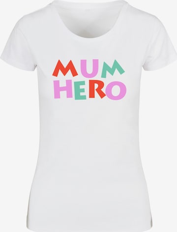 ABSOLUTE CULT Shirt 'Mother's Day - Mum Hero' in Wit: voorkant