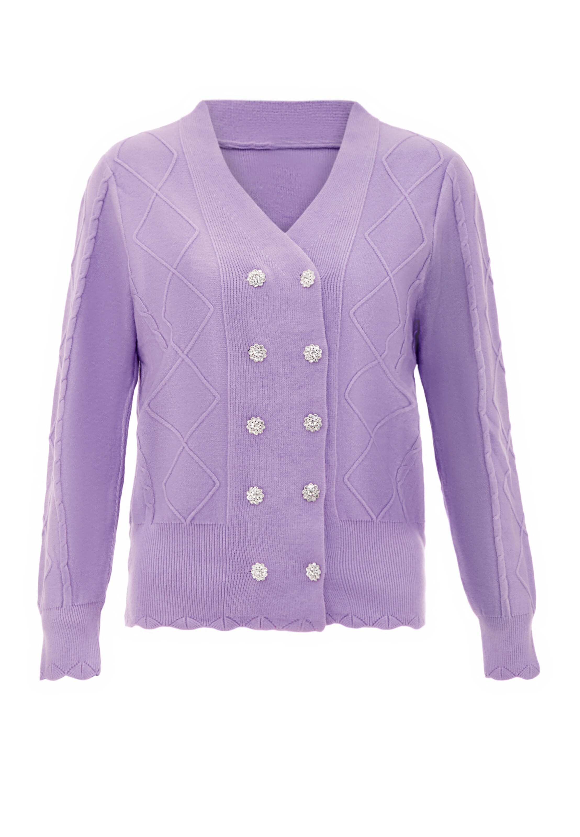 carato Knit cardigan in Purple: front