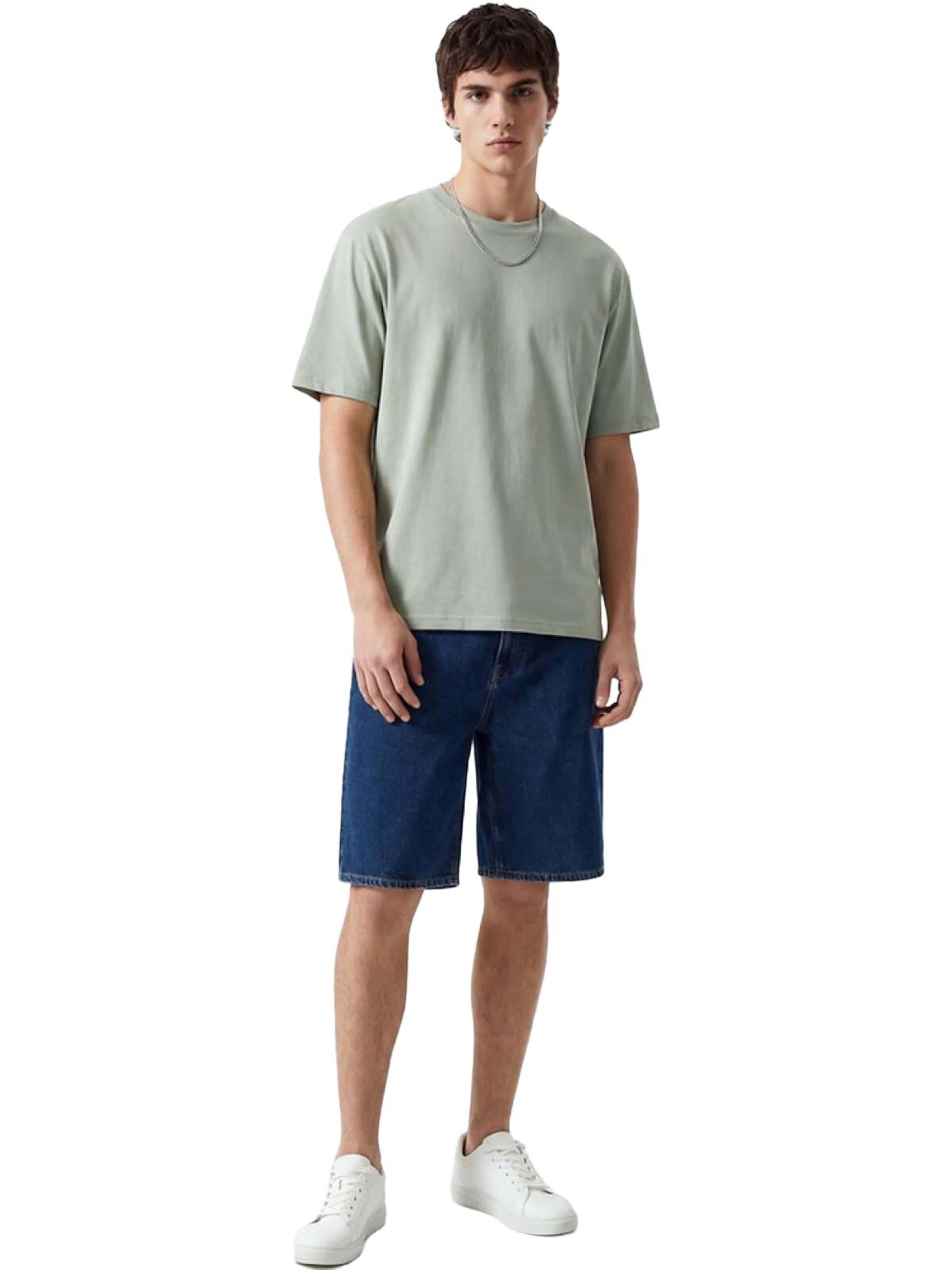 LTB Jeans Shirt 'LTB Jeans Herren T-Shirt mit japanischem Rückendruck' in Green: front