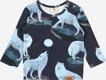 Walkiddy Shirt 'SINGING WOLFS' (GOTS) in Blau: predná strana