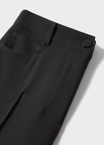 MANGO Bootcut Spodnie w kant 'Pandy' w kolorze czarny