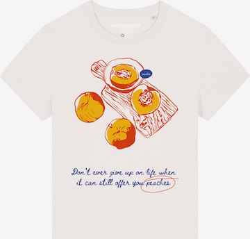 Maglietta 'Peaches' di Watapparel in bianco: frontale
