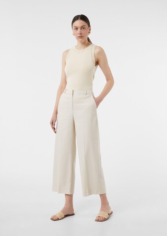 COMMA Wide leg Pantalon in Beige: voorkant