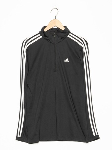 ADIDAS Sweatshirt & Zip-Up Hoodie in M-L in Black: front