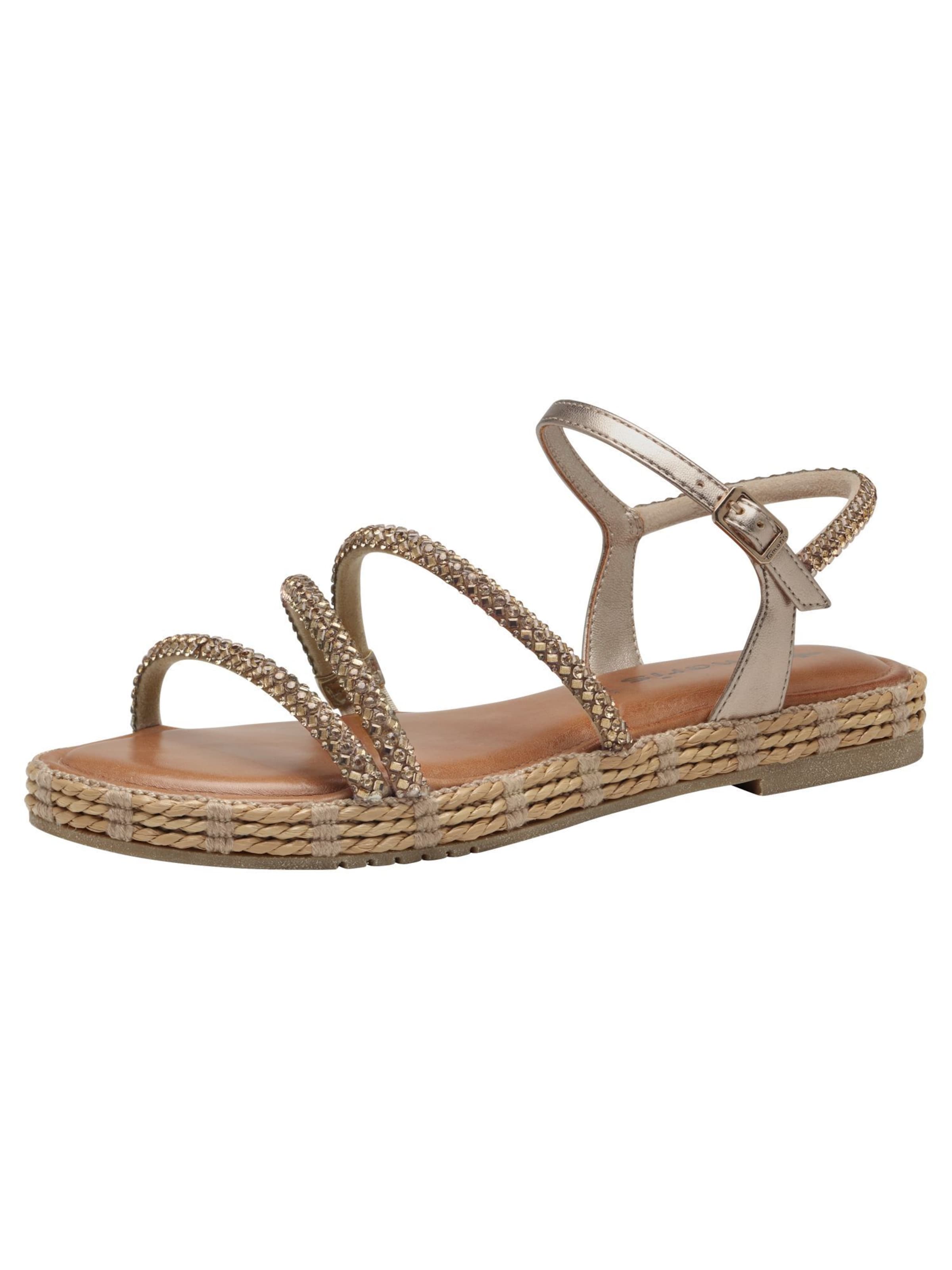 Tamaris - Sandálias com tiras em ouro: frente