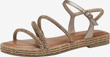 Tamaris - Sandálias com tiras em ouro: frente