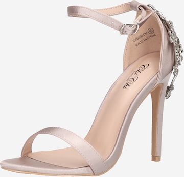 Chi Chi London Strap Sandals in Beige: front