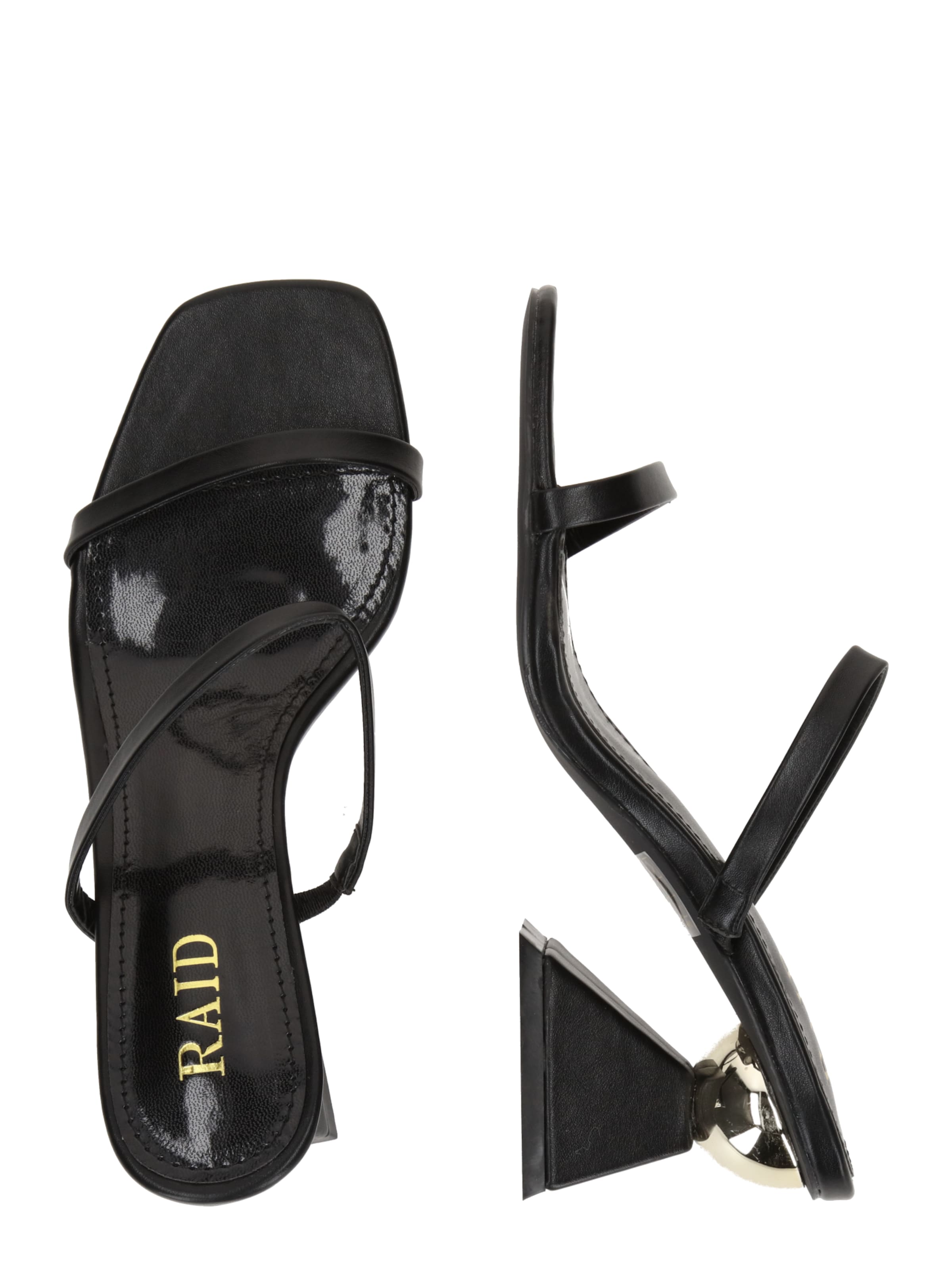 melns Raid Ādas čības 'FREDA'