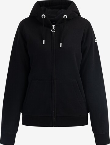 DreiMaster Maritim Zip-Up Hoodie 'Kilata' in Black: front