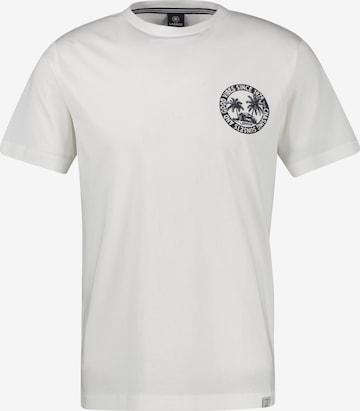 LERROS Lässiges, unifarbenes T-Shirt aus reiner Baumwolle mit Print in Weiß: Vorderseite