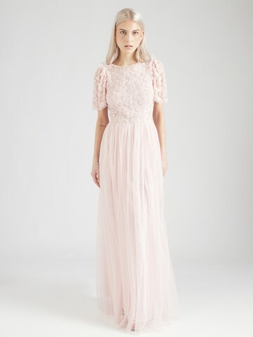 Maya Deluxe Evening Dress in Pink: front