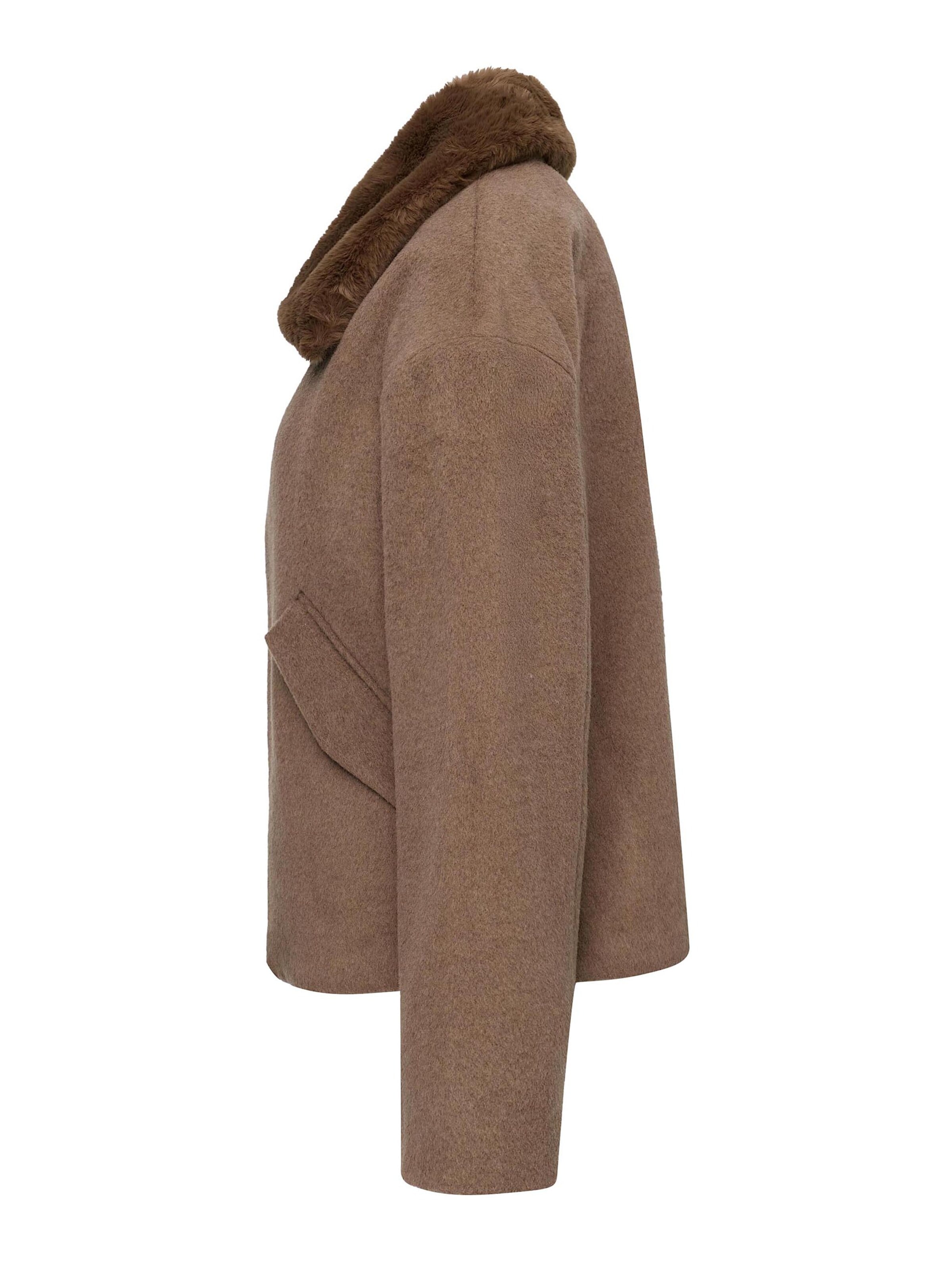 MANISA Between-season jacket 'Wolljacke' in Brown