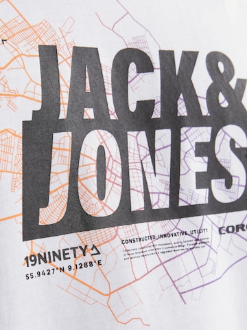JACK & JONES Koszulka 'MAP' w kolorze biały