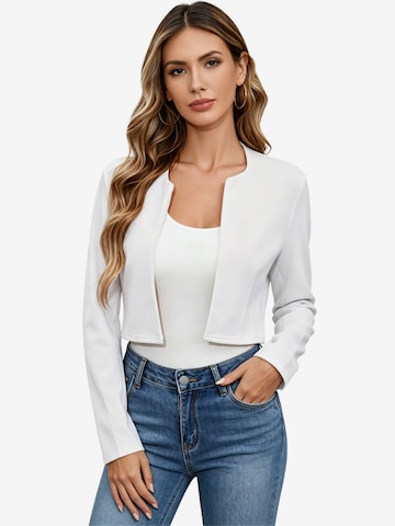 KoJooin Marynarka 'Damen Leichter Kurzblazer Mit Langarm Business Casual Jacke' w kolorze biały: przód