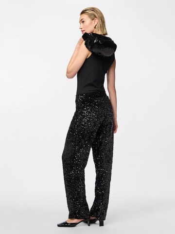 PIECES Wide leg Trousers 'Kam' in Black