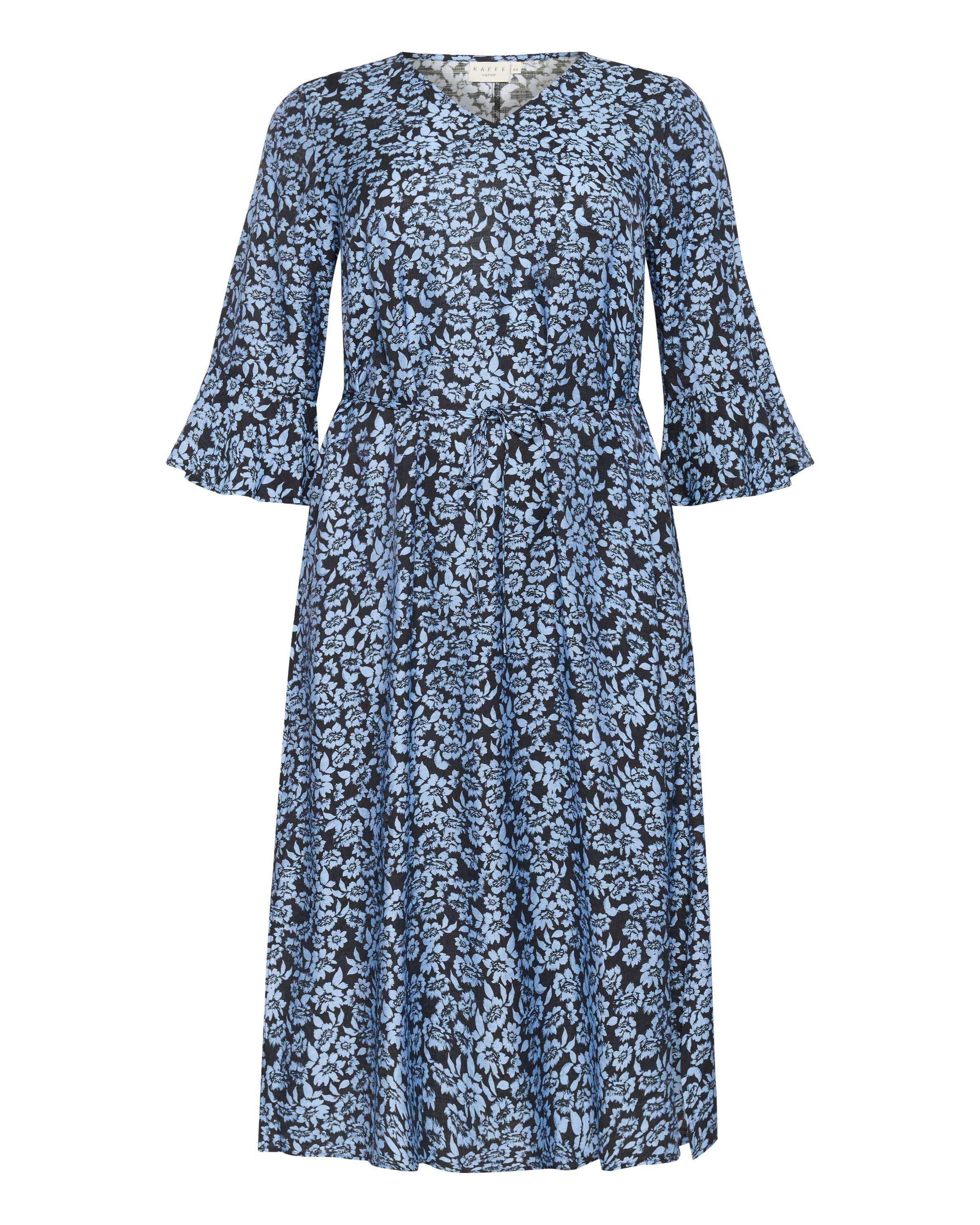 KAFFE CURVE Kleid 'Amina' in nachtblau / himmelblau, Produktansicht