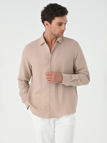 Antioch Regular fit Button Up Shirt in Beige: front
