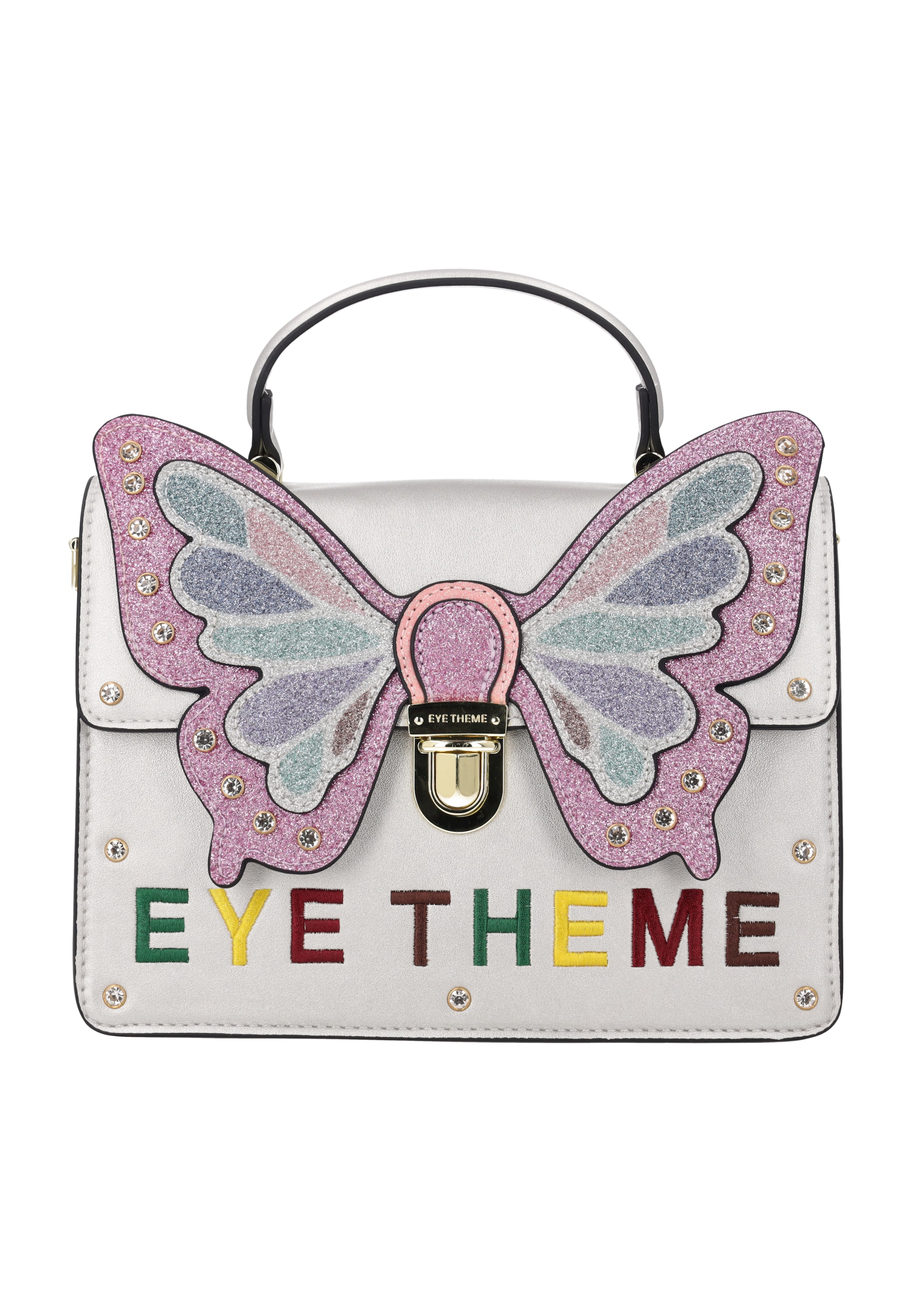 myMo Pop - Bolso de mano 'Eye Theme' en plata: frente