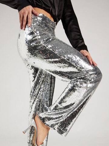Gina Tricot Regular Trousers in Silver