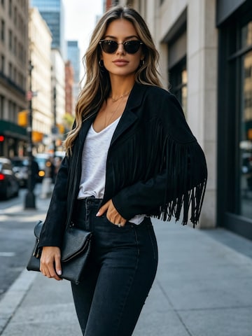 Yesfashion Between-Seasons Coat in Black