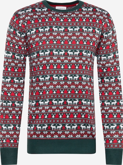 Lindbergh Sweter 'Christmas' w kolorze ciemnozielony / czerwony / białym, Podgląd produktu