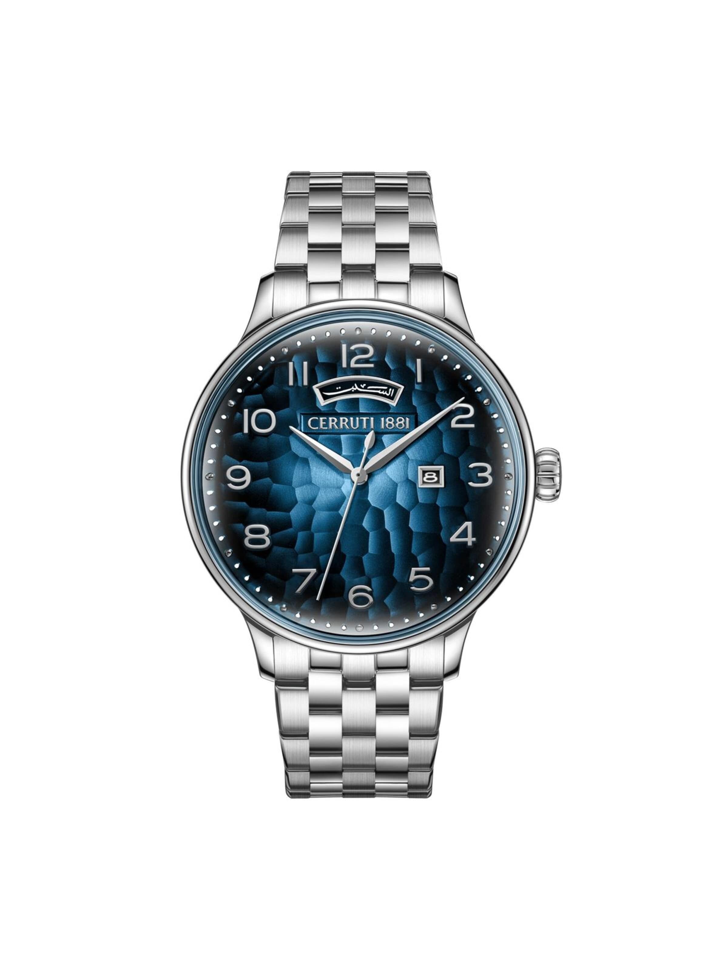 CERRUTI 1881 Analoguhr 'Date watch Dervio'‌‌‌‌ in Silber: Vorderseite
