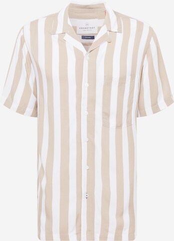 Kronstadt Regular fit Button Up Shirt 'Ramon Cuba' in Beige: front
