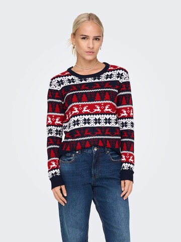 ONLY Sweater 'XMAS' in Mixed colors: front