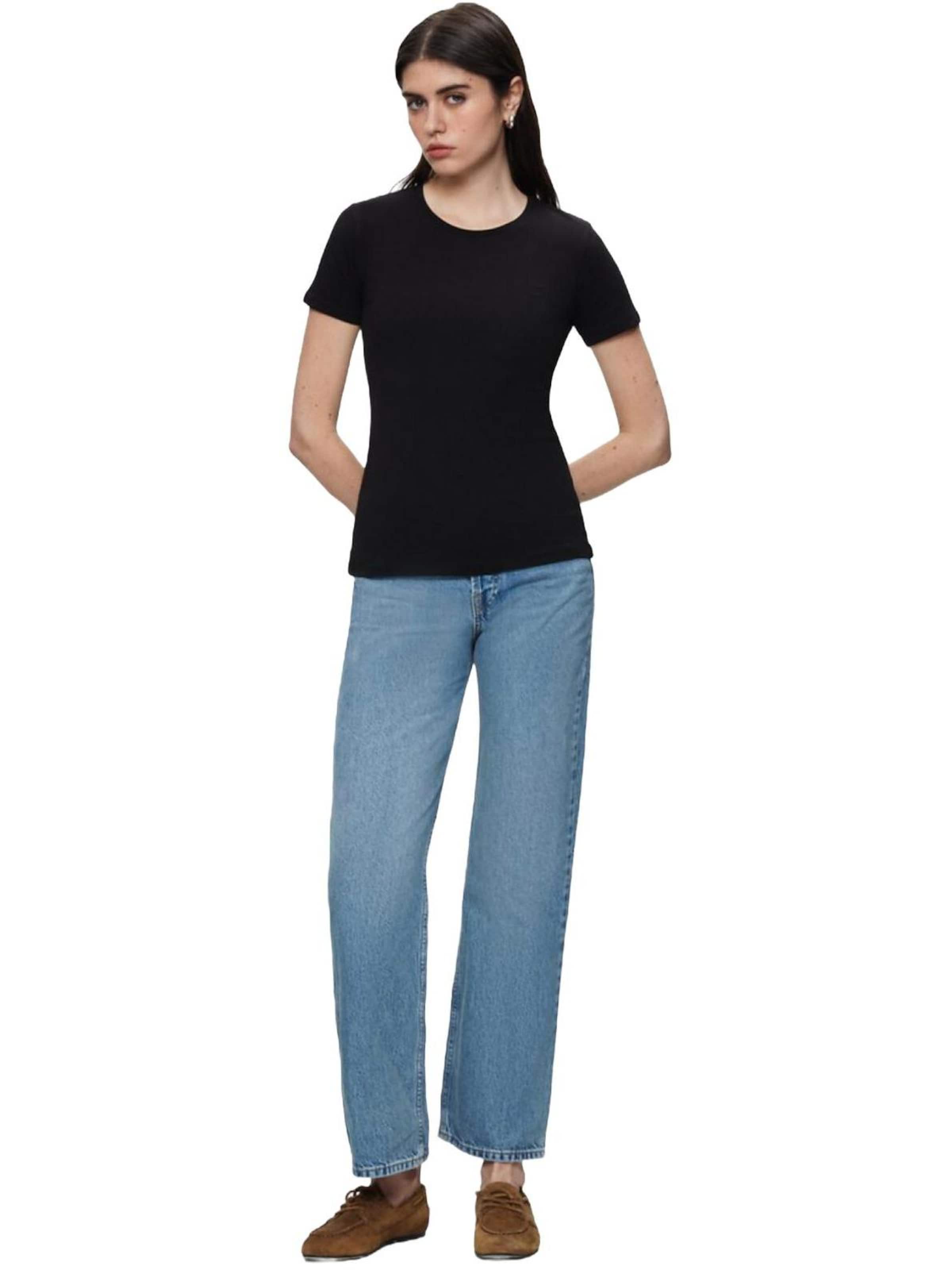 LTB Jeans Shirt 'LTB Jeans Damen Stretch-T-Shirt mit Rundhalsausschnitt' in Zwart