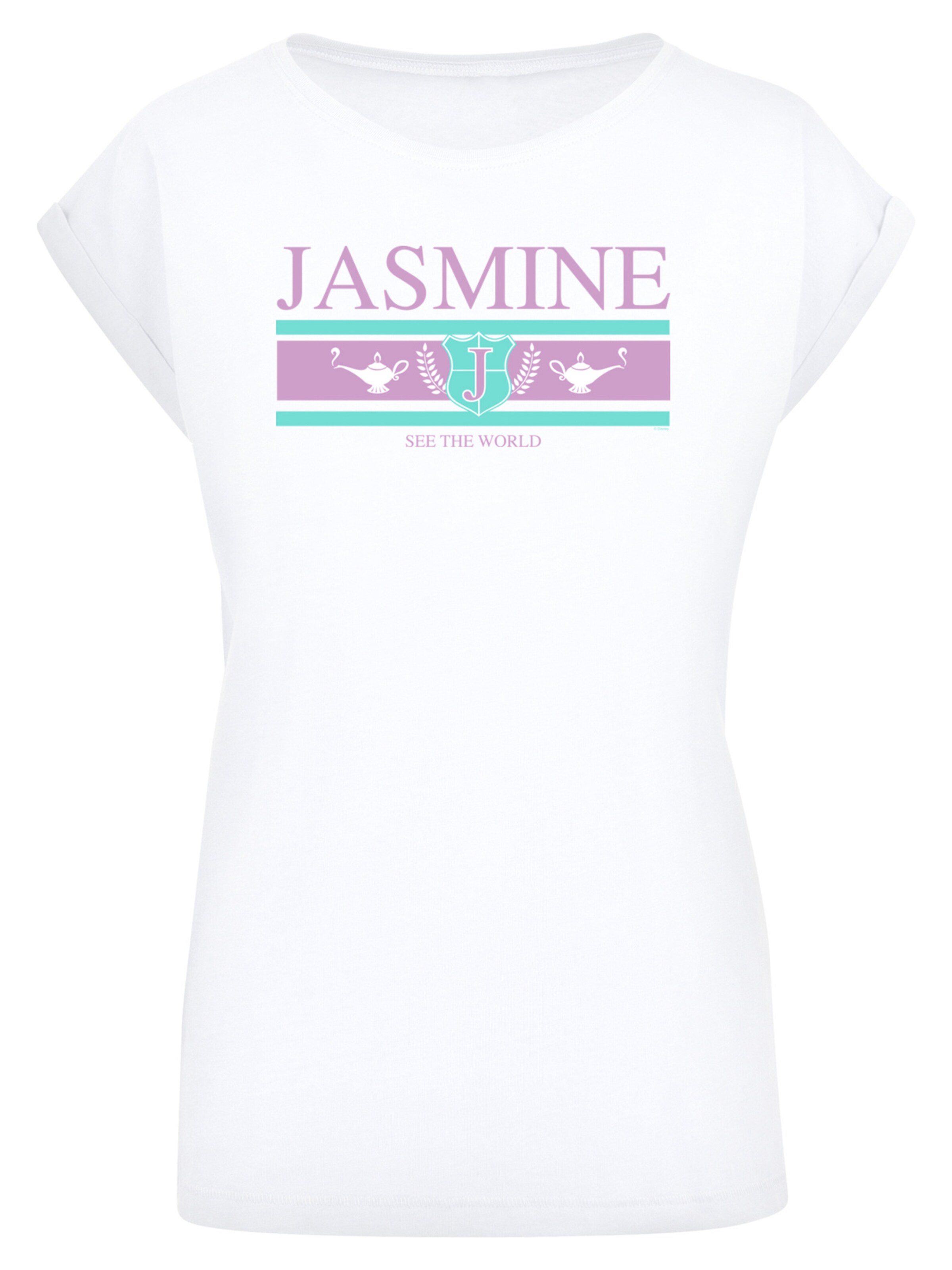 Maglietta 'Disney Jasmine See The World' di F4NT4STIC in bianco: frontale