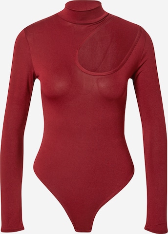 Femme Luxe Shirt Bodysuit 'MADGE' in Red: front