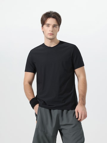 YOUTHUP Performance Shirt 'Lichtschein' in Black: front