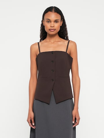 Samsøe Samsøe Top 'Saclo' in Bruin: voorkant