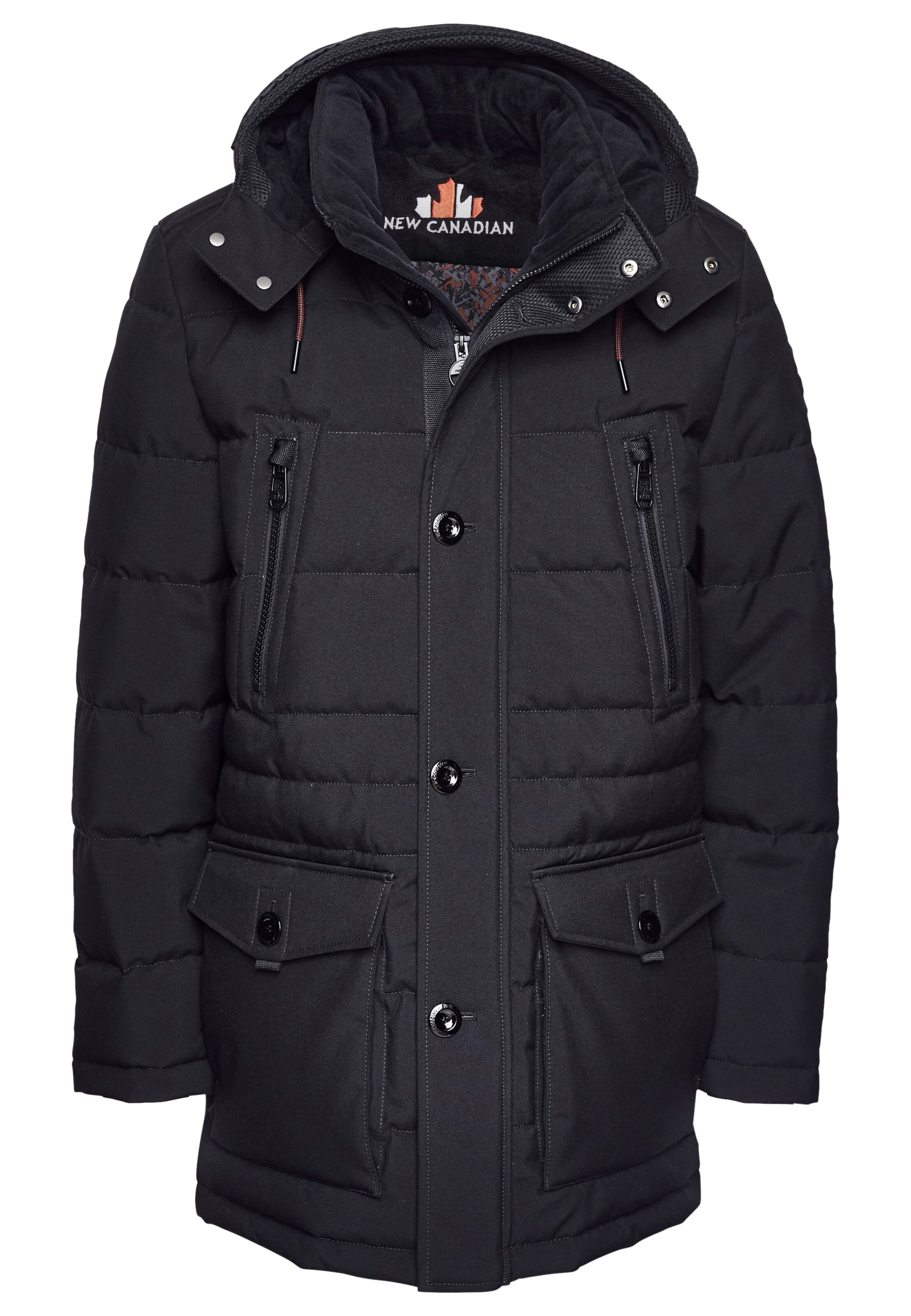 NEW CANADIAN Funktionsparka in Schwarz: Vorderseite