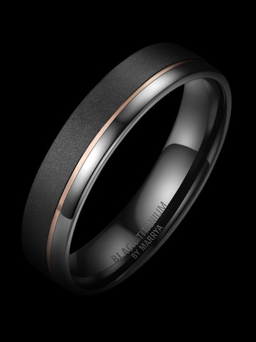 Anello 'MARRYA Ehering BT-04 aus Black Titanium – Schwarz Rosé' di MARRYA in grigio