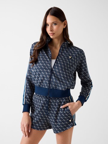 GUESS Sweatjacke in Blau: Vorderseite