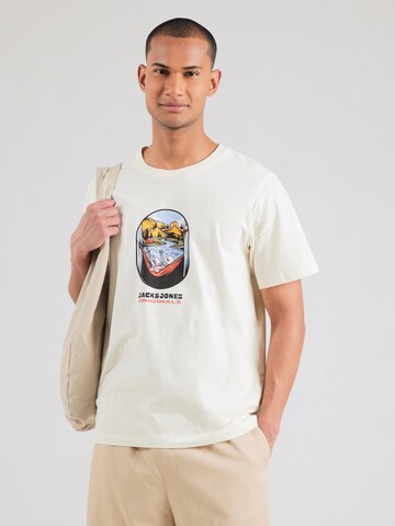 JACK & JONES Bluser & t-shirts 'JORSkull Coast' i hvid: forside