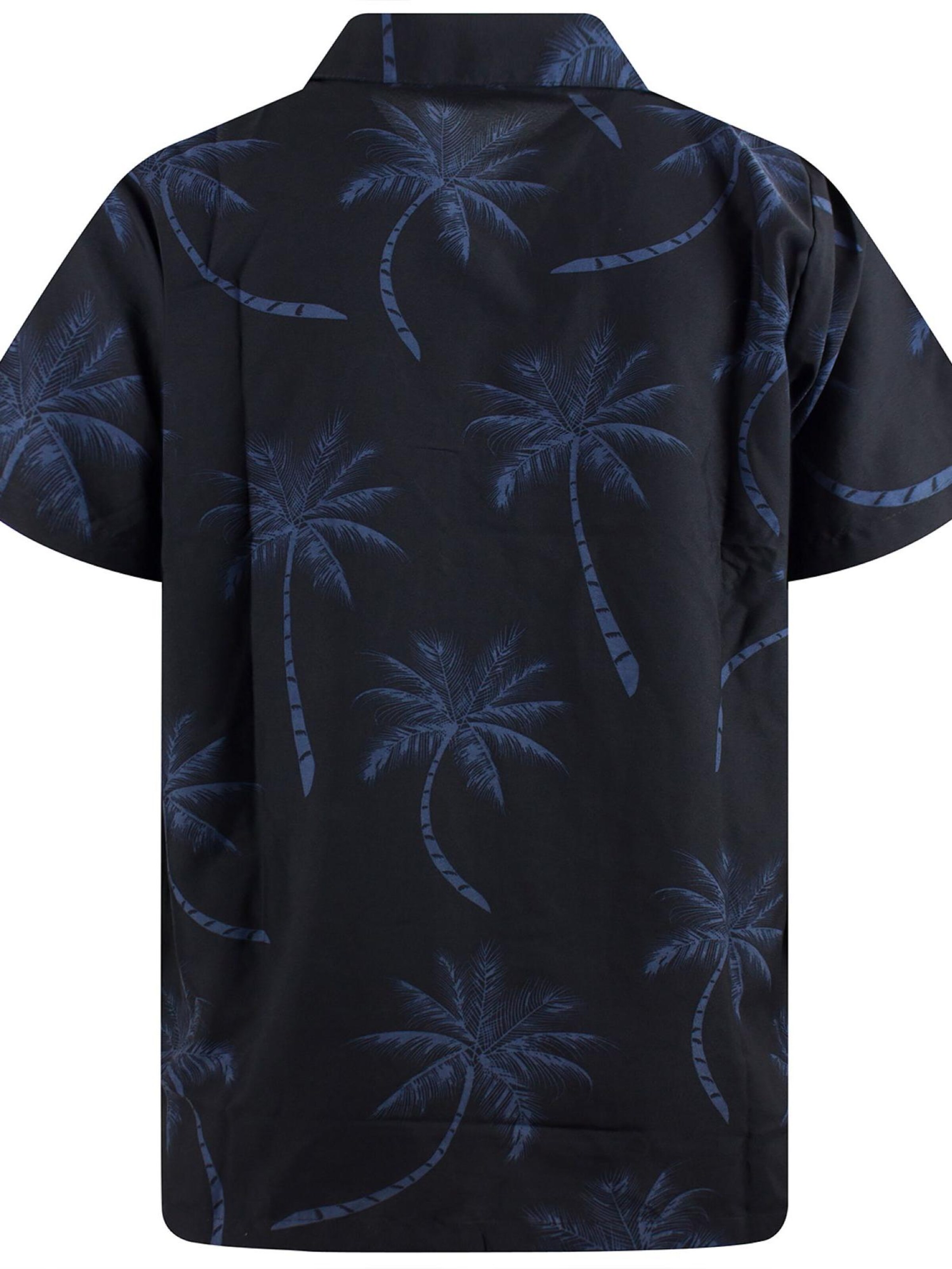 King Kameha Shirt 'Palmshadow' in Black