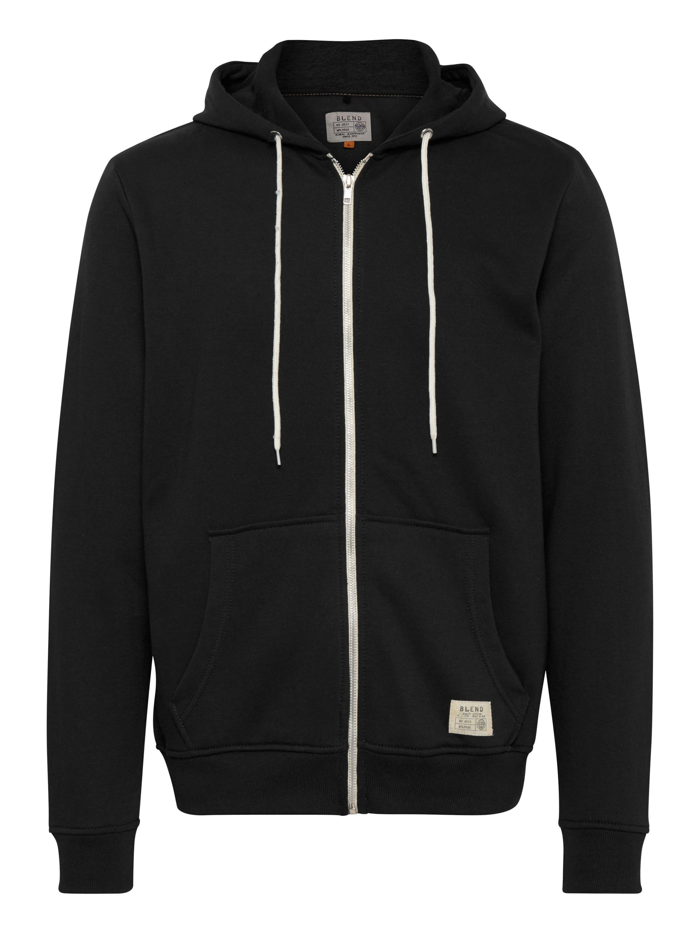 BLEND Sweatjacke 'BHNOAH' in Schwarz: Vorderseite