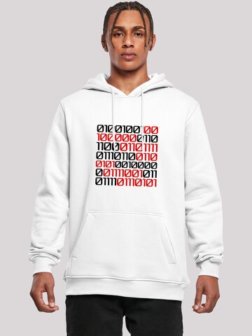 Sweat-shirt 'I Love You 01001001 Binary Code Valentinstag' F4NT4STIC en blanc : devant