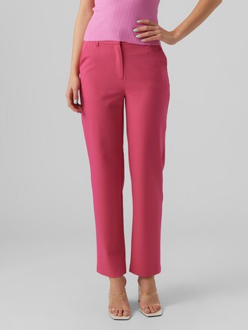 VERO MODA Loose fit Trousers 'Zelda' in Pink: front