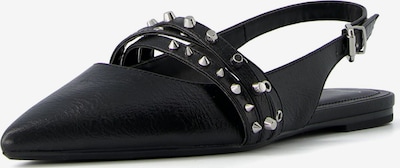 Bershka Ballet Flats with Strap in Black / Silver, Item view