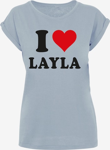 T-shirt 'I Love Layla' Merchcode en bleu : devant
