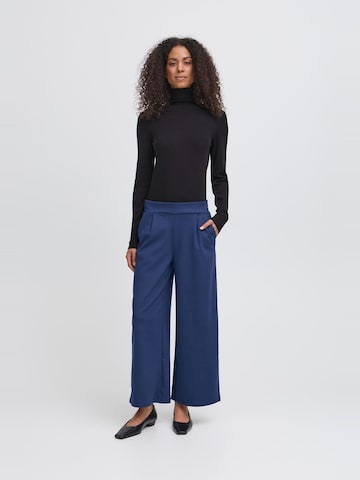 Wide Leg Pantalon à pince 'Kate' ICHI en bleu