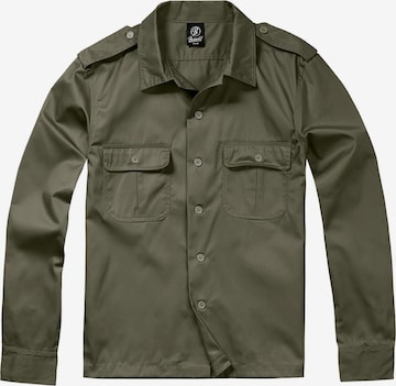 Brandit Regular fit Button Up Shirt in Green: front